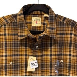 Red Head Brand Co.‎ Long Sleeve Flannel Shirt Brown Black Plaid Size XLT